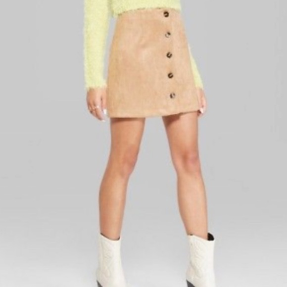 Wild fable faux suede buttondown skirt - Picture 5 of 6